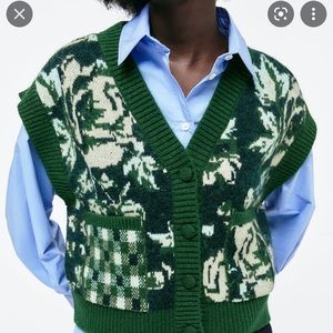 ZARA Jacquard Knit Vest